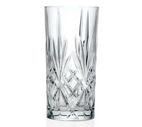 Set 6 Cocktail Long Drink Glasses MELODIA 36 cl Eco Crystal - RCR Italiana