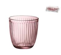 Set 6 Glasses In Glass Line Pink cl 29 Bormioli Rocco
