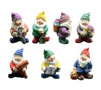 Set 7 Dwarf Ornaments Garden Gnomes Miniature Ornaments Statues Planter Flowerpot White Decor Periphery Accessories Gifts