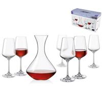 Set 7 Pieces Tasting Sandra Bohemia Stem Glasses And Decanter Clear