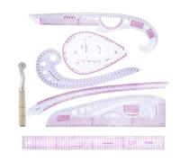 Set A, DIY Sewing Ruler Tailor Set, French Metric Plastic Curve Shaped Grading Rulers for Dressmaking Pattern Design, Bendable Drawing Template