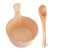 Set Accessories - 4L Wooden Barrel with Trowel | Sauna Bucket with Handle, Spa Bath Kit, Hammam, Bath, Home, Relaxation, Thermal Relaxation Ritual