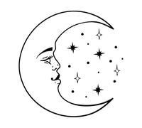 Set Beautiful en Mystical Elements in Boho Engraving Stickers 67.2x68.5cm Car Body Decoration Black