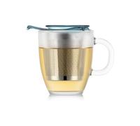 Set - BODUM - Yo-Yo - Tempered glass mug with stainless steel tea infuser - Individual - Light blue - 0.35 l
