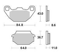 Set Brake Pads SBS 154HF Kymco 50 Agility 2T R16 10/15