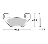Set Brake Pads SBS 822ATS Arctic Cat 250 2x4 05/05