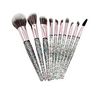 set brush Portable 10PC makeup shadow foundation brush brush set Brush Gel Eyeliner Brush (Green, One Size)