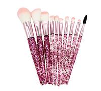 set brush Portable 10PC makeup shadow foundation brush brush set Brush Gel Eyeliner Brush (Pink, One Size)