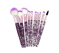 set brush Portable 10PC makeup shadow foundation brush brush set Brush Gel Eyeliner Brush (Purple, One Size)