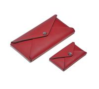 Set Business Card Holder + Pencil Case Leather Ferrari Red - Credit Card Holder
