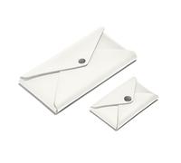 Set Business Card Holder + Pencil Case Leather White - Credit Card Holder