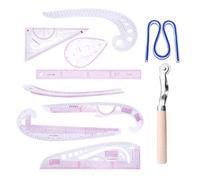 Set C, DIY Sewing Ruler Tailor Set, French Metric Plastic Curve Shaped Grading Rulers for Dressmaking Pattern Design, Bendable Drawing Template