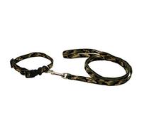 SET Camouflage Green & Orange PUPPY DOG LEAD & COLLAR Nylon Webbing (CAMO GREEN)