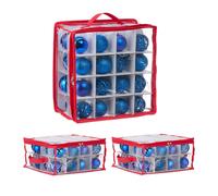 Set Christmas Bauble Storage Box Holiday Decoration Ornaments Tree Compartments