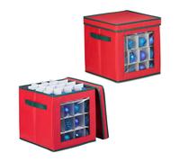 Set Christmas Holiday Bauble Storage Box Decoration Ornaments Tree Compartments