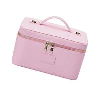 Set Cosmetic Storage Bag PU Leather Produced Removable Compartment Compact 20.5x14x11.5cm Holds Toiletries Cosmetics Transportable Gift Option Travel Planner