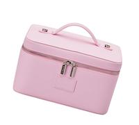 Set Cosmetic Storage Bag PU Leather Produced Removable Compartment Compact 20.5x14x11.5cm Holds Toiletries Cosmetics Transportable Gift Option Gift Bag