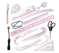Set D, DIY Sewing Ruler Tailor Set, French Metric Plastic Curve Shaped Grading Rulers for Dressmaking Pattern Design, Bendable Drawing Template