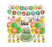 (Set D) Pikmin Birthday Themed Party Supplies Decoration Set Balloons Banner Cake Topper
