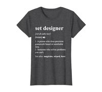 Set Designer Funny Dictionary Definition T-Shirt, Women, Dark Heather Grey, Large