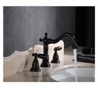 Set di 3 miscelatori per bagno - Rubinetti da incasso per lavabo, mobiletto e vasca da bagno in ottone anticato/Nero/oro/cromo - Rubinetto Elegante per bagni moderni