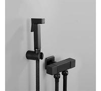 Set di spruzzatori per Bidet portatili Nero opaco, sistema doccia a doppia funzione con valvola rubinetto quadrata, kit per doccia per WC per UNA facile pulizia, accessor
