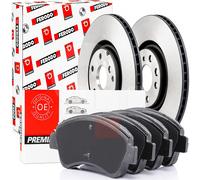 Set Discs + Front Brake Pads Ferodo Fiat 500X Alpha Romeo Jeep Brown Compass