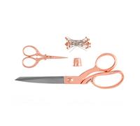 Set: Dressmaking (21.5cm) and Embroidery (9.5cm), Thimble & Pins: Rose Gold Groves & Thames Gold One Size