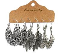 Set Earrings Women's Fashion Alloy Accessories Creative U Shaped Earrings Threader Earring (A, One Size)