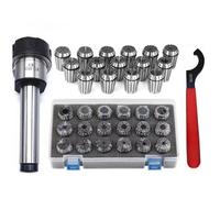 Set ER20 ER25 ER32 ER40 ER Collect Chuck Spring Clamps ChuckMorse Holder MTB2 MTB3 MTB4 MTB5 Tool Holder Suit CNC Milling(0.015mm (A),MTB3-ER20-15Pcs)
