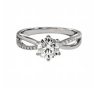 Set for Teen Girls Hearts Arrows Cut Silver Ring Ring Six Ring Women's Engagement Handwear Airplane Rings for Women (Silver, D)