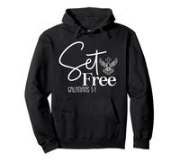 Set Free GALATIANS 5:1 Uplifting Spiritual Bible Quote Pullover Hoodie