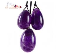 Set Green Jade Eggs Balls Stone Multiple Colors and Styles Natural Green Stones Jade Egg Massage Stone for Women Pelvic Strength Body Train Crystal Balls (Three-Piece Set,3pcs-11)