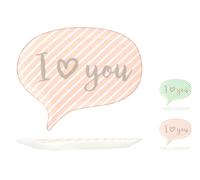Set H&H New You&Me 6 Plates Cartoon, New Bone China, 20X16.5Cm