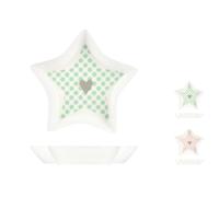Set H&H New You&me 6 Plates Star, New Bone China, 9x7.5cm