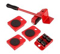 Set Heavy Stuffs Moving Roller with Bar Furniture Mover Lifter with Wheel Professional Moving Tool External Parts(Red-1set)(Red-1set)