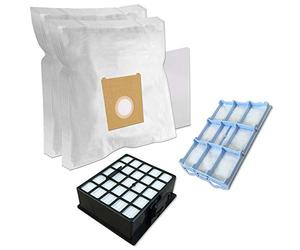 Set - HEPA Filter + Motor Protection Filter + 10 Vacuum Cleaner Dust Bags for Bosch BSG6 / Siemens VS06G Serie
