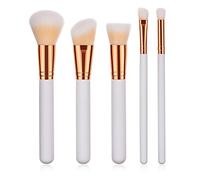 Set Makeup Tool Powder Brushes 5pcs Brush Lip Eyeliner Eyeshadow Foundation Brush Concealer Brushes for Eyebrows, White