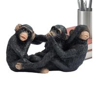 Set, No Evil Tales | Figure, Wise Monkey Resin Kit, House Desk Shelf Table Balcony Living Room Decorative Animal Statue
