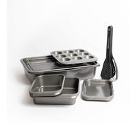 Set Non-Stick Bakeware Set 7 Piece, Five Piece Nesting Tool Set Masterclass Grey One Size