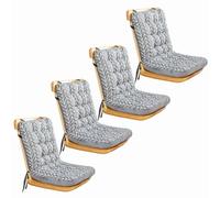 Set of 1/2/4/6 High Back Chair Cushions, Office Chair One-Piece Chair Pads with Ties Dining Room-Kitchen Thickened Chair Seat Cushion Outdoor/Indoor(Color:Color3,Size:L: 42x33x45cm4pcs)