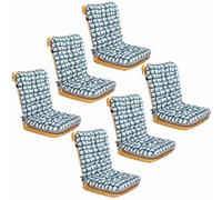 Set of 1/2/4/6 High Back Chair Cushions, Office Chair One-Piece Chair Pads with Ties Dining Room-Kitchen Thickened Chair Seat Cushion Outdoor/Indoor(Color:Color9,Size:XL:45x35x57cm6PCS)