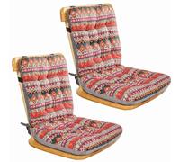 Set of 1/2/4/6 High Back Chair Cushions, Office Chair One-Piece Chair Pads with Ties Dining Room-Kitchen Thickened Chair Seat Cushion Outdoor/Indoor(Color:Color4,Size:L:42x33x45cm2pcs)