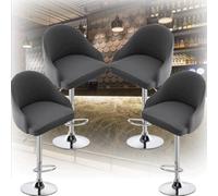Set of 1/2/4 Elastic Short Back Chair Covers - Stretchable Barstool Slipcovers with Curved Arms & Round Back Design, Non-Slip Fit for Swivel Counter Stools, Kitchen Island, Dining Chairs(7,4pcs)