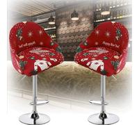 Set of 1/2/4 Elastic Short Back Chair Covers - Stretchable Barstool Slipcovers with Curved Arms & Round Back Design, Non-Slip Fit for Swivel Counter Stools, Kitchen Island, Dining Chairs(3,2pcs)