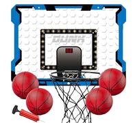 Set of 1 Childrens Basketball Hoop with LED Scoreboard Features 4 Basketballs Safe ABS Materials Easy to Assemble Not Tools Required Mountable for Home Use Fun Game Outdoor Basketball
