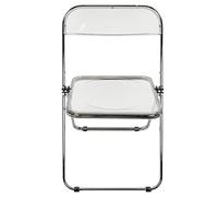 Set of 1 Modern Stackable Folding Chair, Transparent Acrylic with Metal Frame, Comfortable Dining Chair for Dining Room, Stylish & Space-Saving Design