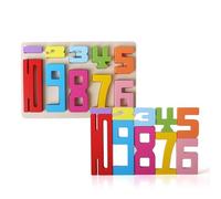 Set of 1 Number Wooden Building Blocks Set 3D Digital Puzzle Baby Blocks Toys for Boys & Girls Montessori Stacking Toy Number Puzzle Blocks