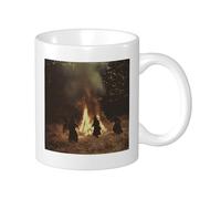Set of 1 Printed Mug Witch Night Sky Nature Fire Witches Dancing Hat Magic Hay Grey Orange Ceramic Decorative Lightweight Office Gym Camping Bedroom Hot Drinks