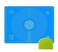 Set of 1 x Baking Pastry Mat + 1 x Dough Scraper Fondant Mat 19.7''x15.8'' Dough Rolling Mat with Measurement Cookies Cake Sugarcraft Bread Making